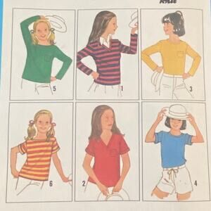 Vtg Simplicity 9052 Top Pattern 10-14 Girl 1979 Pullover Stretch Knit Variation